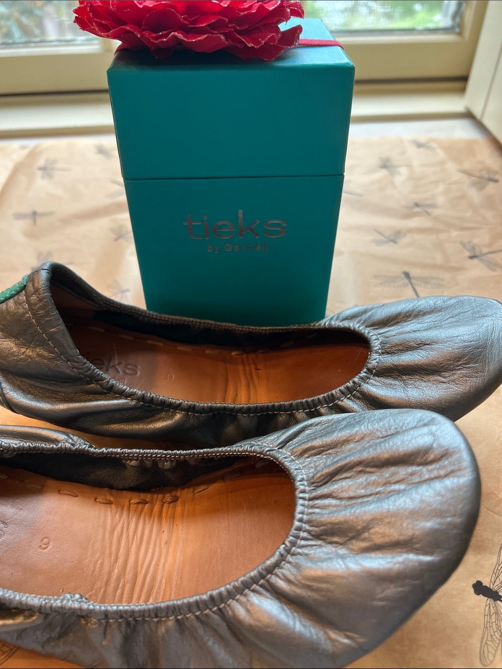 Tieks Black Leather Ballet Flats